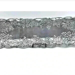 Arthur Court 1995 Grape Leaf Vine 19” X 6” Oblong Serving Tray
